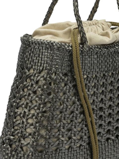 DRAGON DIFFUSION Santa Cano woven leather tote bag - Green