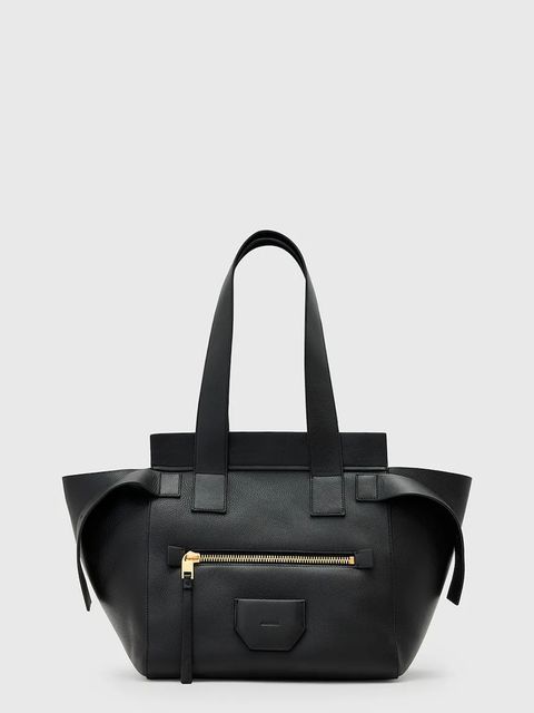 AllSaints torebka skórzana PEREZ kolor czarny W392XD - zdjęcie produktu nr 1