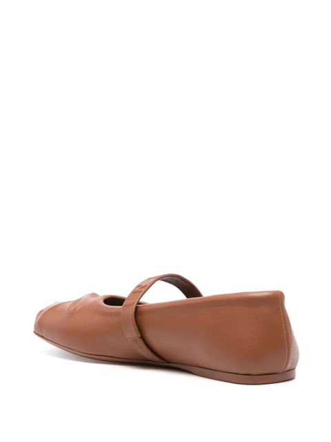 Marni logo-embossed ballet flats - Brown