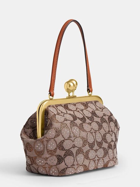 Coach torebka Kisslock Frame Bag kolor beżowy CCC53