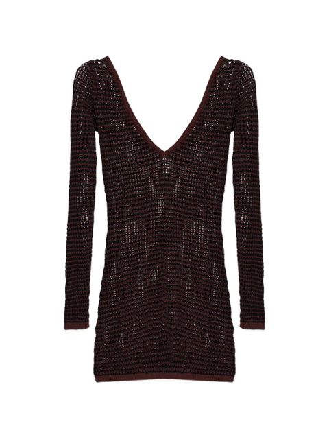 Bond-eye long-sleeve V-neck dress - Brown - zdjęcie produktu nr 1