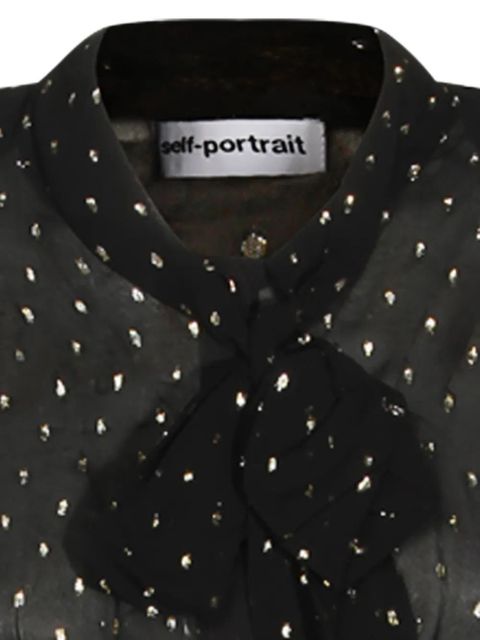 Self-Portrait lace belted midi dress - Black