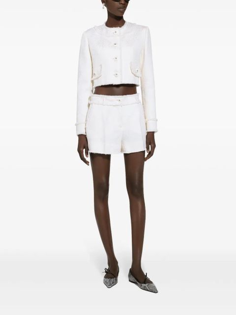 Dolce & Gabbana DNA frayed detailing tailored shorts - White