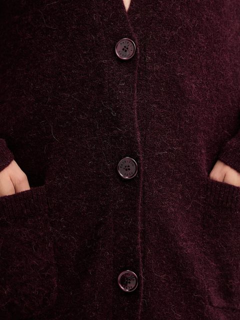 Patrizia Pepe kardigan z dodatkiem alpaki damski kolor bordowy 2K0323 K293