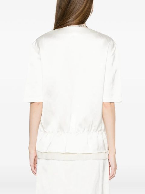 TOTEME V-neck satin top - Neutrals