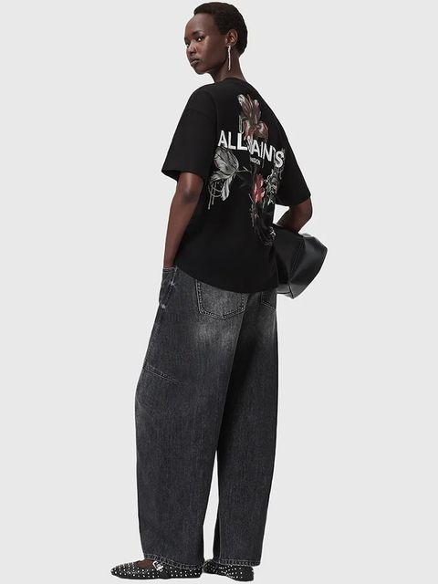 AllSaints t-shirt bawełniany ANIA damski kolor czarny W115JD