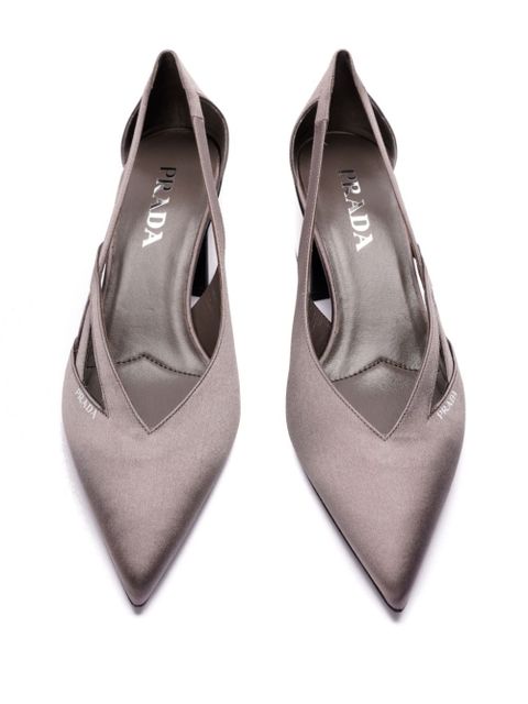 Prada 55mm satin cut-out pumps - Grey