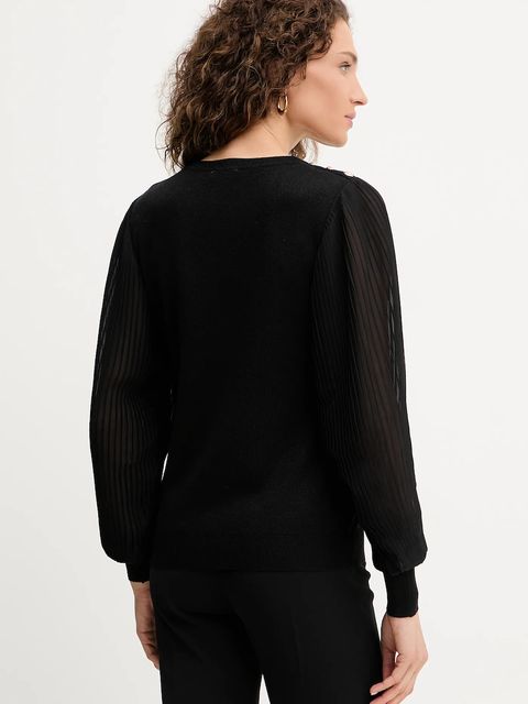 Fracomina sweter z wełną damski kolor czarny lekki FR25WT7027K459Q7