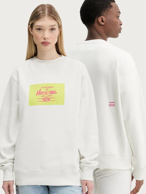 Herschel bluza bawełniana kolor beżowy z nadrukiem 50550-05977 - zdjęcie produktu nr 1