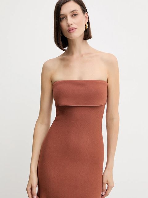 Twinset sukienka kolor brązowy mini rozkloszowana 252TP3410