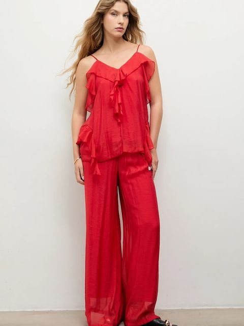 Answear.LAB komplet damski kolor czerwony - zdjęcie produktu nr 1