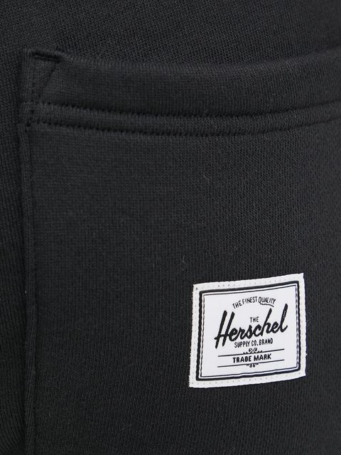 Herschel szorty bawełniane damskie kolor czarny gładkie high waist 50307-00001 - zdjęcie produktu nr 2