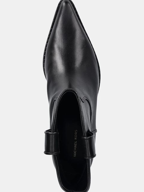 MICHAEL Michael Kors botki skórzane Noemie damskie kolor czarny na płaskim obcasie 40F5NOME7L.001