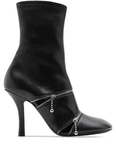 Burberry Peep leather ankle boots - Black - zdjęcie produktu nr 1