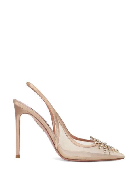 Aquazzura 105mm crystal-embellished heeled pumps - White - zdjęcie produktu nr 1