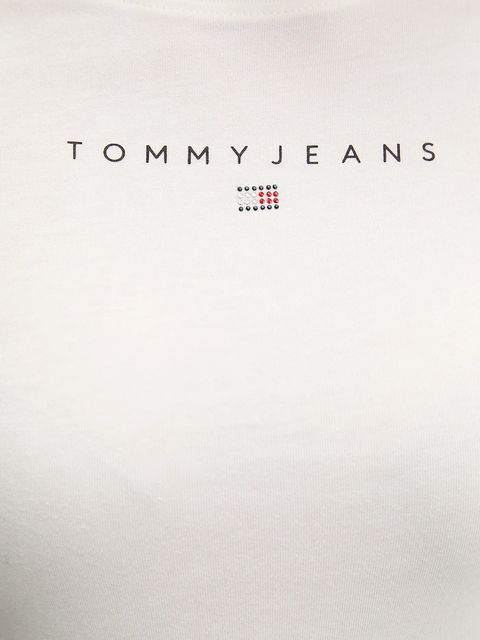 Tommy Jeans t-shirt bawełniany damski kolor beżowy DW0DW21550
