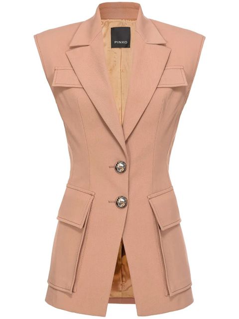PINKO single-breasted twill waistcoat - Neutrals - zdjęcie produktu nr 1