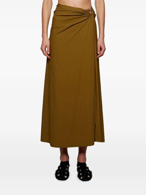 Christopher Esber Ruched Orbit Split skirt - Brown