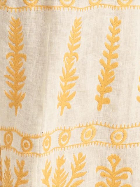 ERES Luxuriance embroidered V-neck midi dress - Neutrals