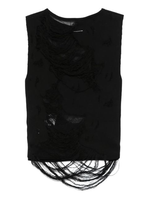 MM6 Maison Margiela distressed tank top - Black - zdjęcie produktu nr 2