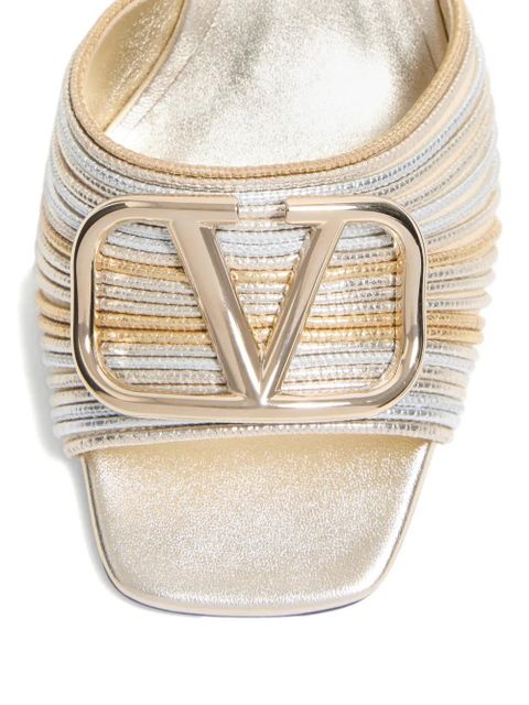 Valentino Garavani logo-plaque sandals - Silver