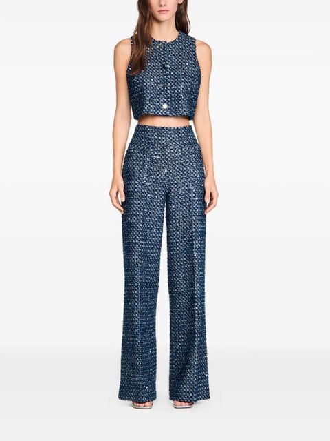 SANDRO sequin-embellished straight trousers - Blue - zdjęcie produktu nr 2