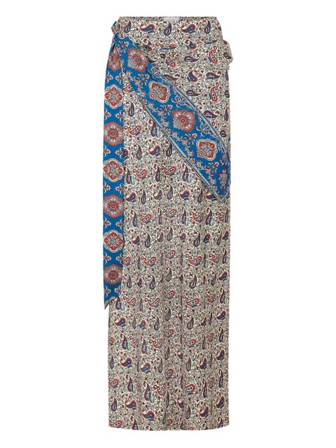 Rabanne paisley-print wrap skirt - Blue - zdjęcie produktu nr 1