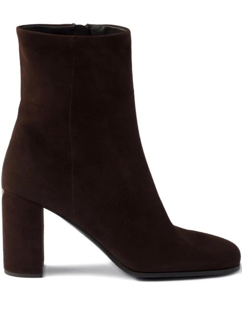 Prada 85mm suede block-heel boots - Brown - zdjęcie produktu nr 1