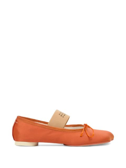 MM6 Maison Margiela Anatomic Numeric bow-detail ballerina flats - Orange - zdjęcie produktu nr 1