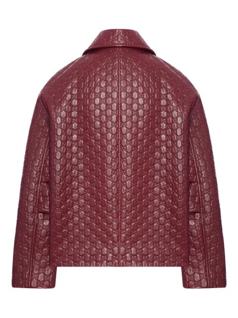Gucci GG-embossed point-collar jacket - Red - zdjęcie produktu nr 2