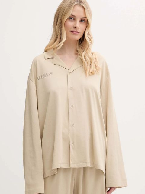 Pangaia piżama bawełniana damska kolor beżowy bawełniana 10002462