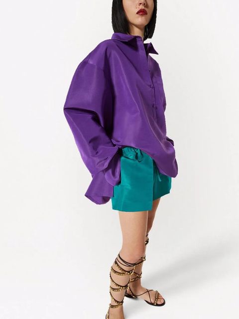 Valentino Garavani drawstring-waist pressed-crease shorts - Green