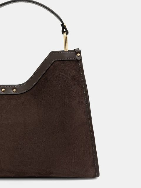 Answear.LAB torebka zamszowa kolor brązowy