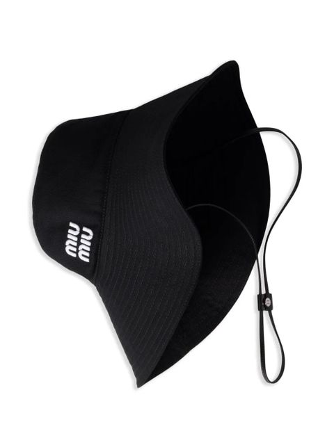 Miu Miu Drill wide-brim bucket hat - Black - zdjęcie produktu nr 2