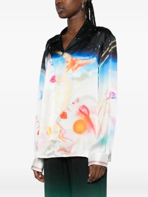 Casablanca printed silk shirt - Blue