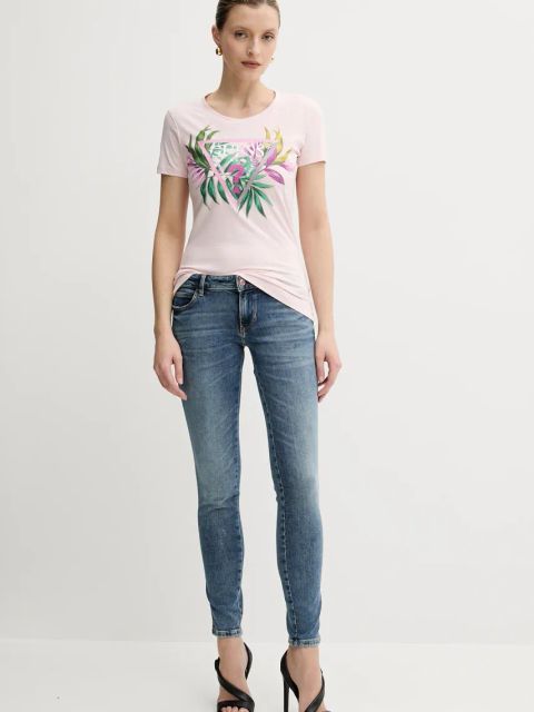 Guess t-shirt damski kolor różowy W5GI07 J1314