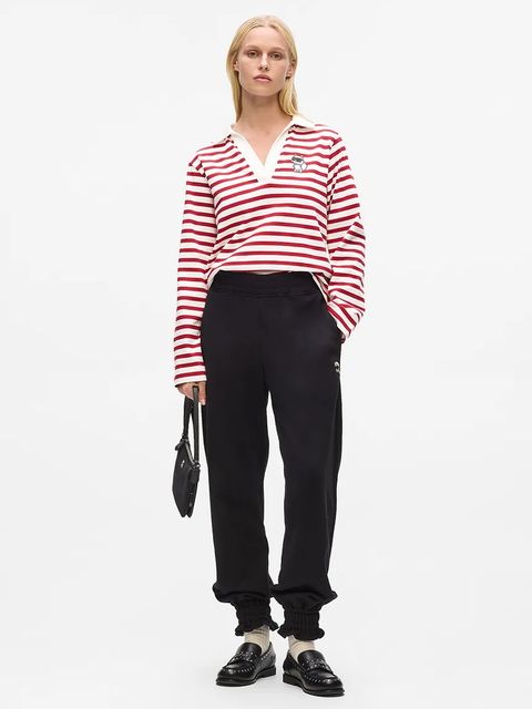 Karl Lagerfeld longsleeve bawełniany IKON kolor czerwony A4W17081