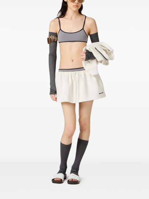 Miu Miu cotton-jersey mini skirt - White
