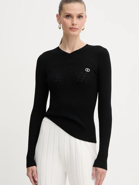 Twinset sweter damski kolor czarny lekki 252TP3241 - zdjęcie produktu nr 1