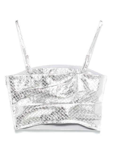 ROTATE BIRGER CHRISTENSEN draped braided top - Silver - zdjęcie produktu nr 2