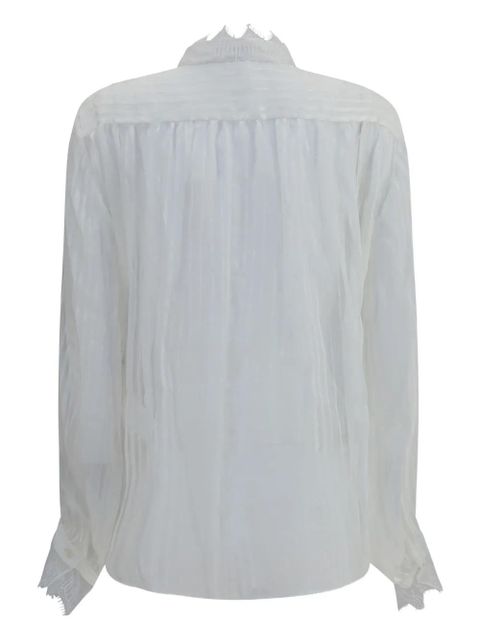 Chloé lace-trimmed pleated shirt - White - zdjęcie produktu nr 2