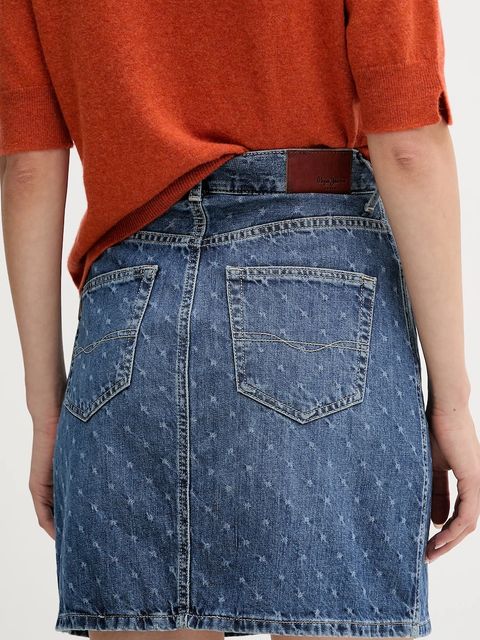 Pepe Jeans spódnica jeansowa kolor niebieski mini prosta PL90112444F0