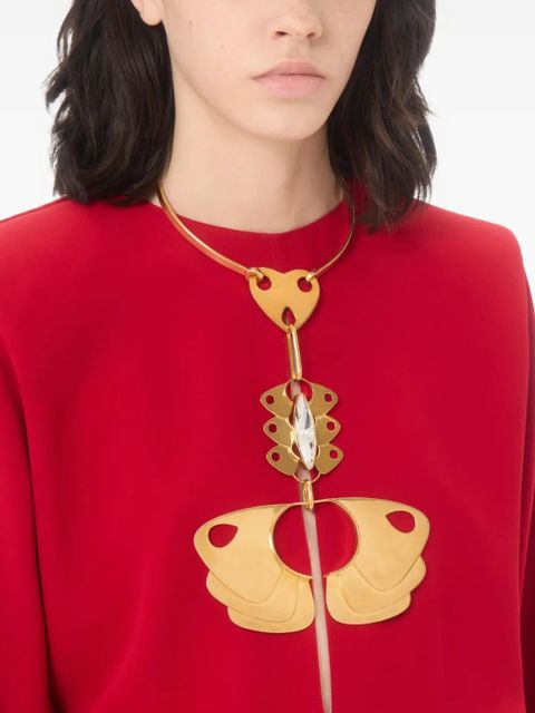Valentino Garavani Pages necklace in metal and crystals - Gold - zdjęcie produktu nr 2