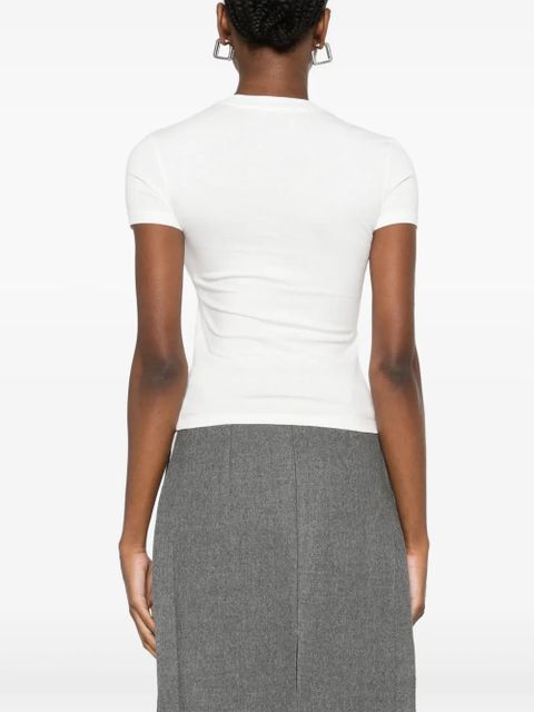 Blumarine rhinestone-logo T-shirt - White