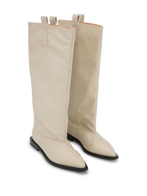 GANNI slouchy knee-high boots - Neutrals