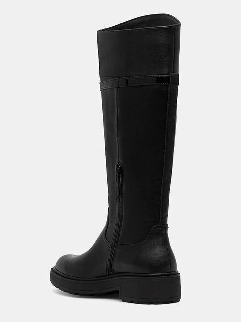 Liu Jo kozaki skórzane LONDON 04 damskie kolor czarny na płaskim obcasie SF5031P010222222