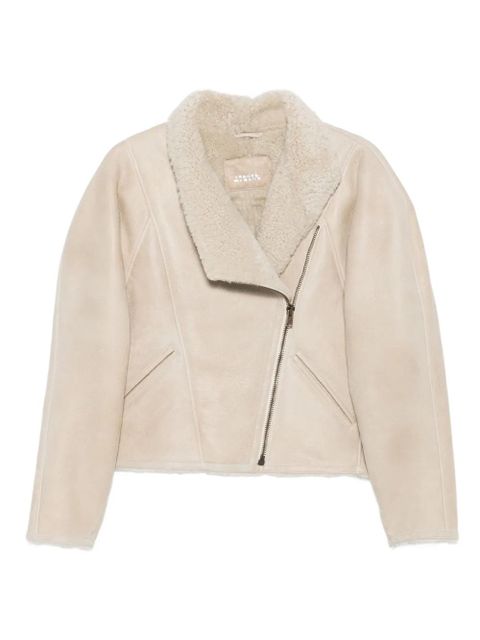 ISABEL MARANT Blondine zip-front shearling jacket - Neutrals - zdjęcie produktu nr 1