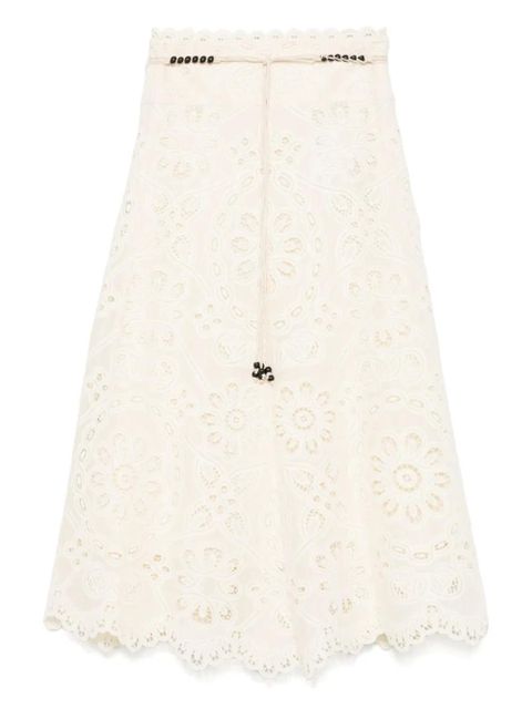ZIMMERMANN Rhiannon embroidered skirt - Neutrals - zdjęcie produktu nr 1