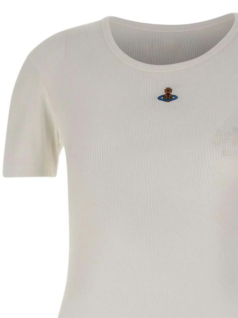 Vivienne Westwood orb-embellished ribbed bodysuit - White