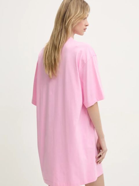 MSGM sukienka bawełniana kolor różowy mini oversize